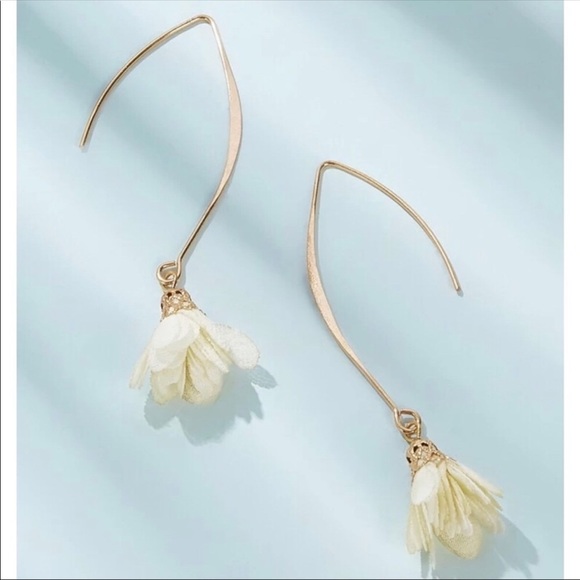 WHITE GOLD DANGLE THREADER CUTE TRENDY EAR… - Picture 2 of 4